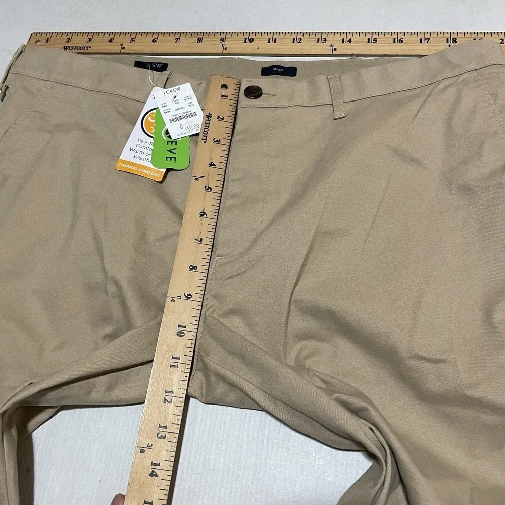 J.CREW Flex Slim Fit Stretch Chino Pants 38 X 32 Beige Cotton Twill BZ109 NEW
